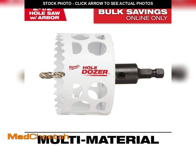 Lot 74-13798371 - Milwaukee 2-1/2 in. Hole Dozer Bi-Metal Hole Saw with 3/8 in. Arbor &amp; Pilot Bit - USED