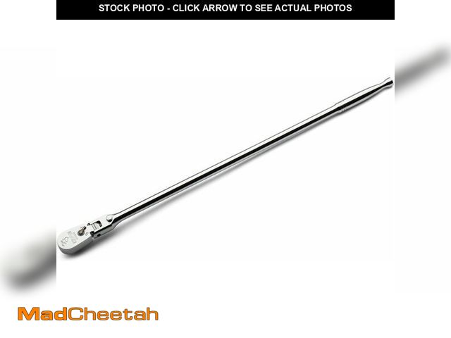 Lot 74-13733616 - Capri Tools 3/8 in. Drive Fine 90-Tooth Locking Flex-Head Ratchet, Extra Long Chrome Handle - USED