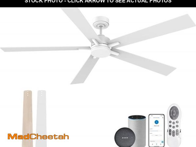 Lot 74-12167019 - 72" Large Smart Ceiling Fan with Lights Remote,Silent DC Motor,Control via Voice Alexa Google App,Ou...