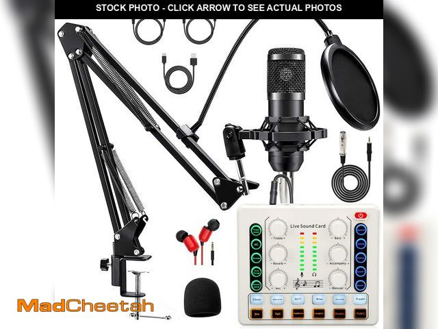Lot 74-12704824 - Podcast Equipment Bundle, BM-800 Podcast Microphone Bundle-Voice Changer with Mic Arm-Studio Condens...