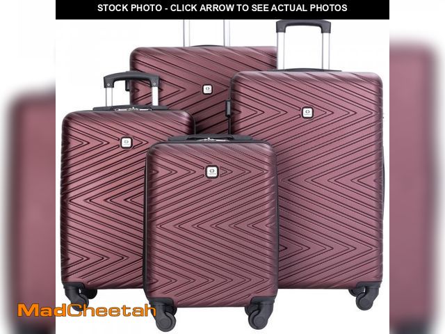 Lot 74-12158515 - Travelhouse 4 Piece Hardshell Luggage Set Hardside Lightweight Suitcase with TSA Lock Spinner Wheels...