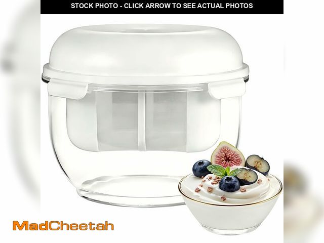 Lot 74-13998163 - Yogurt Strainer-[2.2QT/0.56GAL]Large, [1.16QT/0.29GAL]Filter Capacity, Spring-Assisted Yogurt Filter...