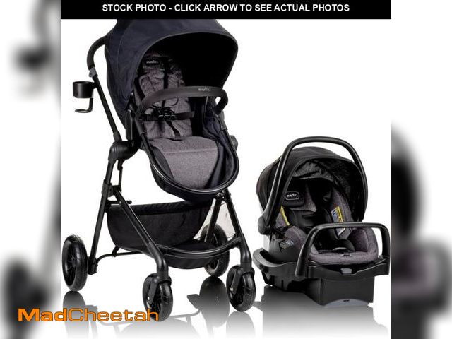 Lot 74-12169893 - Evenflo Pivot Modular Travel System with LiteMax Infant Car Seat (Casual Gray) - USED