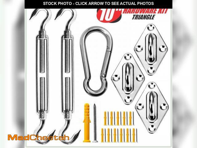 Lot 74-12486023 - COLOURTREE Super Ring Stainless Steel Triangle Sun Shade Sail Canopy Hardware Installation Kit - UNU...