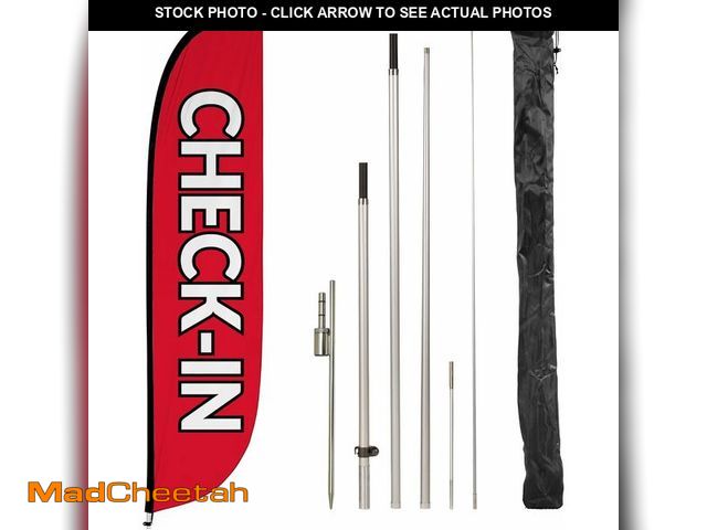 Lot 74-12664466 - LookOurWay Feather Flag Pole Kit - 12 Feet Tall Advertising Flag Banner with Fiberglass Pole Kit and...