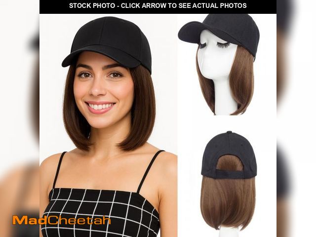 Lot 74-12310613 - MY-LADY Hat Wig Hat with Hair Attached for Women Baseball Cap with Hair Extensions Adjustable Short ...