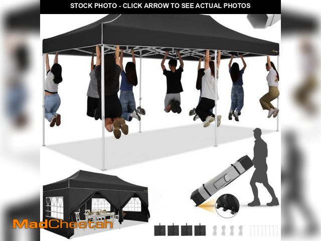 Lot 74-12153169 - HOTEEL 10x20 Heavy Duty Pop Up Canopy Tent with Sidewalls, Commercial Outdoor Canopy Tents for Parti...