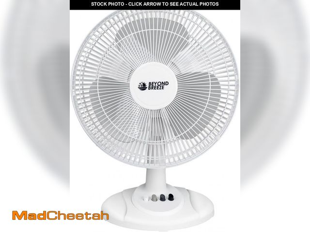 Lot 74-12324118 - BEYOND BREEZE Oscillating Table Fan Quiet 3-Speed 12-Inch Adjustable Tilt Fan with Safety Grill, Ide...