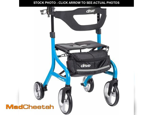 Lot 74-13086895 - Drive Medical Nitro Sprint Foldable Rollator Walker with Seat, Tall Height Lightweight Rollator with...
