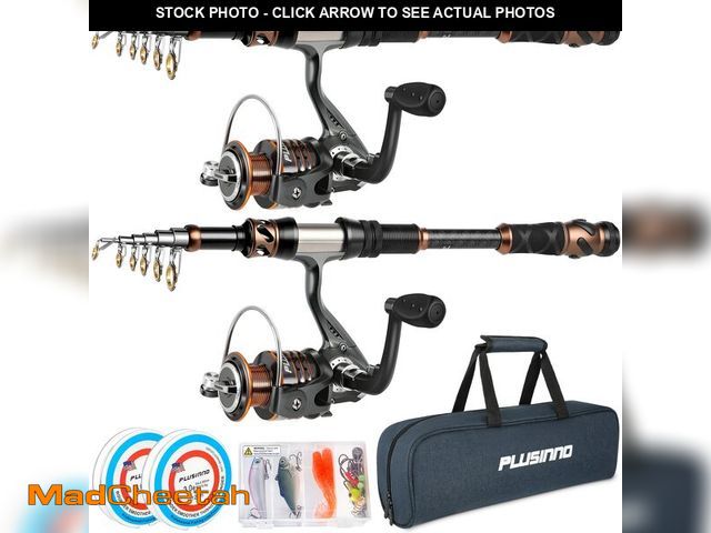 Lot 74-12704814 - PLUSINNO Fishing Rod and Reel Combos -24 Ton Carbon Fiber Telescopic Fishing Pole - Spinning Reel 12...