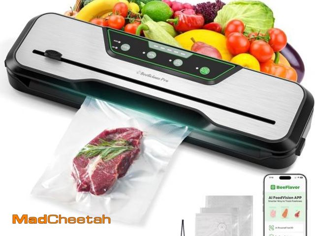 Lot 74-12303588 - Automatic Food Vacuum Sealer Machine | Beelicious Pro 80KPa 8-In-1 Food Vacuum Saver with Starter Ki...