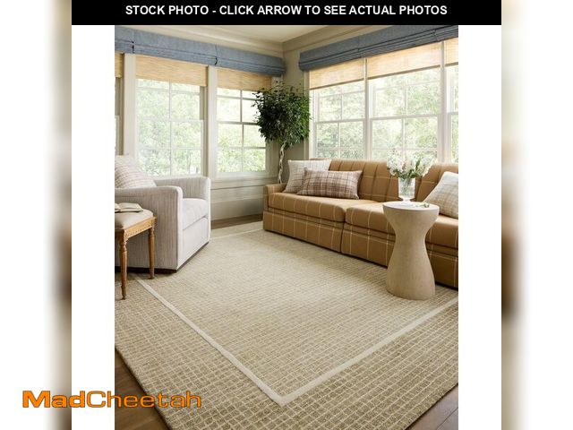 Lot 74-12664459 - Loloi Chris Loves Julia Briggs Collection, Wheat &amp; Ivory, 3'-6" x 5'-6" Accent Rug - Minimal Gri...