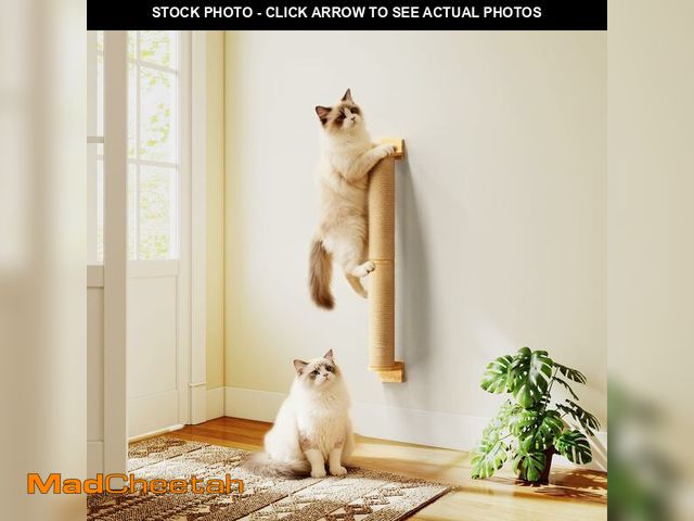 Lot 74-14052958 - SnuyGo Cat Wall Scratcher Post- 35" Thicker Columns Wall Mounted Rubber Wood Sisal Scratching Post F...