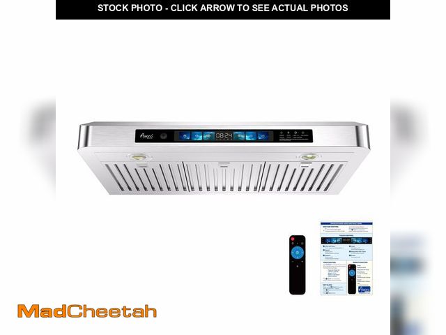 Lot 74-14315309 - Awoco 36" Under Cabinet Range Hood Smart Controls with Voice, Gesture, Touch &amp; Remote Controls, ...