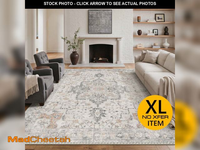 Lot 74-12780012 - KUETH Modern Area Rug 8x10, Machine Washable Rugs for Living Room, Non Slip Carpet Printed, Low Pile...