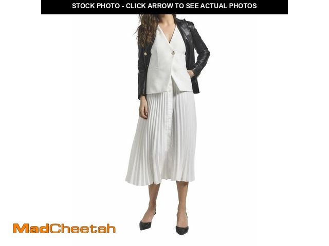 Lot 74-13155344 - Derek Lam 10 Crosby Women's Lauren Mixed Media Dress, Soft White, 6 - UNUSED