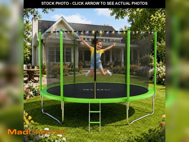 Lot 74-14308613 - GVDV Outdoor Trampoline, 10' Backyard Recreational Trampoline with Enclosure for Kids &amp; Adults -...