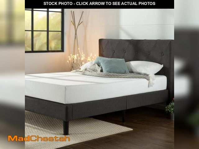 Lot 74-12628384 - ZINUS Shalini Upholstered Platform Bed Frame, Mattress Foundation, Wood Slat Support, No Box Spring ...