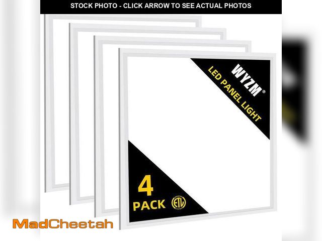 Lot 74-12650842 - WYZM 2 ft. x 2 ft. Led Flat Panel Light 5800 Lumens Integrated LED Panel Light, 5000K (4-Pack) - UNU...