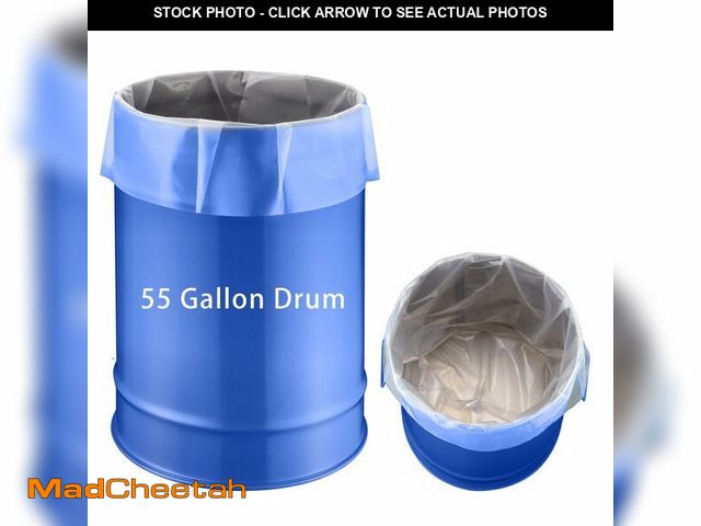 Lot 74-13632095 - Xsourcer 55 Gallon Clear Plastic Drum Liners, Pack of 12, Large Poly Pail Liner Bags, Food Grade Sto...