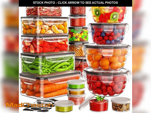 Lot 74-13570795 - JSCARES 40 PCS Food Storage Containers with Lids Airtight (20 Lids &amp;20 Containers) - Leakproof M...