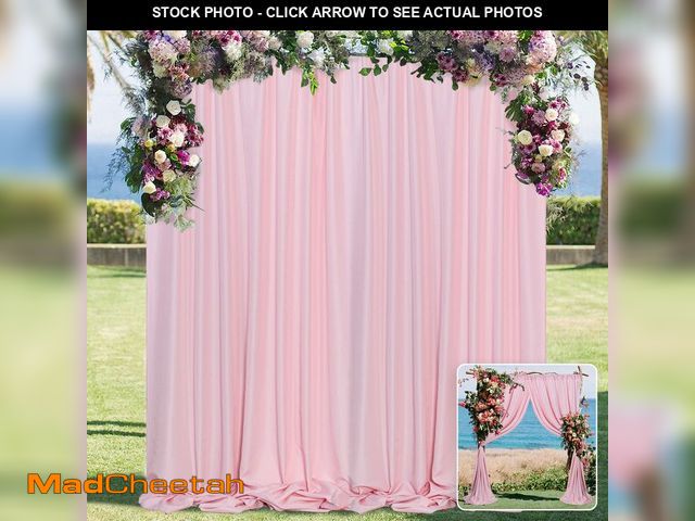 Lot 74-13547204 - Pink Backdrop Curtain for Parties Rod Pocket Pink Curtains Photography Backdrop Drapes Privacy Fabri...