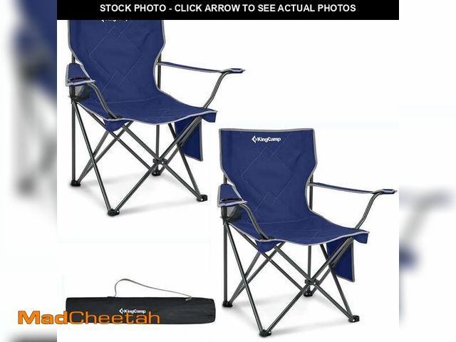 Lot 74-12767833 - KingCamp 2-Pack Folding Camping Chairs, Support 220 lbs, Collapsible Camping Chairs with Carry Bag, ...