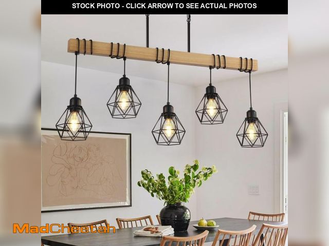 Lot 74-12190682 - 5-Light Kitchen Island Lighting,Modern Chandelier Over Table, Dining Room Light Fixture Hanging for ...