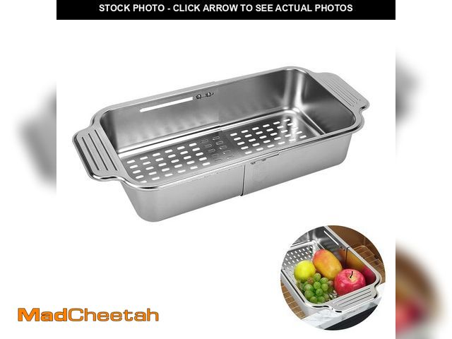 Lot 74-13962811 - LUEXBOX Expandable Dish Drying Rack Over The Sink, Stainless Steel Drainer Basket with Adjustable Ar...