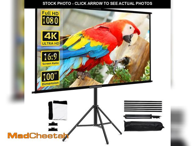 Lot 74-14311245 - GAINVANE Projector Screen With Stand Foldable White Less Creases 100 inch Soft Double Sided Screen H...