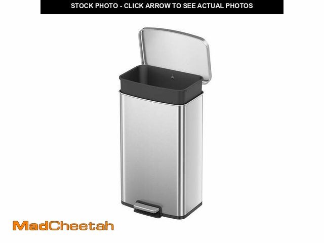 Lot 74-12884853 - Better Homes &amp; Gardens Kitchen Trash Can, 13.2 Gallon Stainless Steel Step Garbage Bin with Soft...