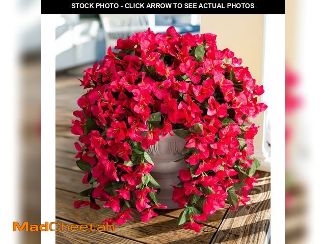 Lot 74-14426033 - Faux Bougainvillea Artificial Flowers Plants for Outdoors Outside Decoration, 2 PCS Fake Flowers Sil...