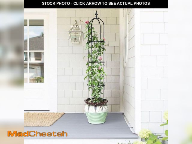 Lot 74-14254779 - 6. 2ft Garden Obelisk Trellis ; Lightweight Rustproof Plastic Coated Metal Tall Tower Trellis Stand ...