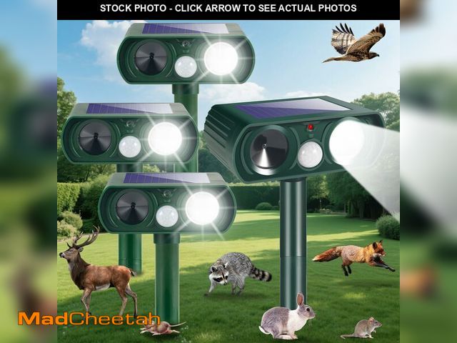 Lot 74-12607673 - Solar Ultrasonic Animal Repeller Outdoor Cat Repellent Sonic Fortress Pro Deer Repellent with Motion...