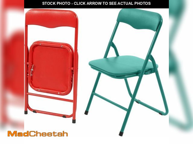 Lot 74-12665121 - InfiniPower 2 Pcs Kids Desk Chair Foldable with Padded Seat &amp; Back, Metal Frame for Toddler&amp;...