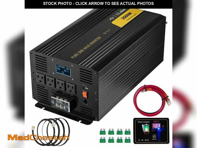 Lot 74-13605668 - SKYSHALO Pure Sine Wave Inverter 3500 Watt Power Inverter DC 12-VOLT to AC 120-VOLT Car Inverter wit...