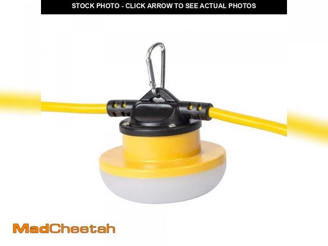 Lot 74-12409952 - Bergen Industries 100 ft. 15 Amp 18/2 SJTW Temporary Work Light Stringer with 10 Integrated LED Ligh...