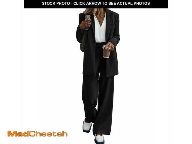 Lot 74-14149356 - KIRUNDO Women Suits 2 Piece Set Business Casual Dressy Oversized Blazer Jacket and Wide Leg Dress Pa...
