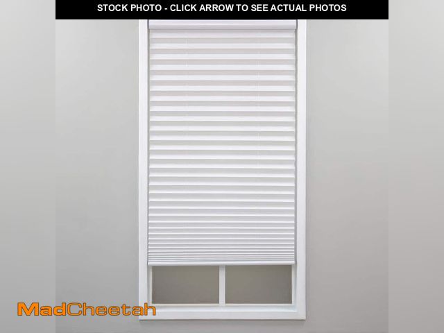 Lot 74-13821223 - StyleWell White Cordless Light Filtering Polyester Pleated Shades - 44.5 in. W x 48 in. L - UNUSED
