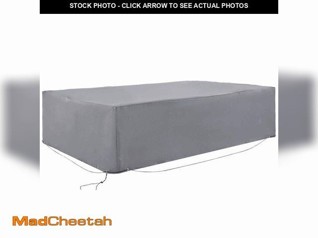 Lot 74-12465021 - Huluwat 97 in. L x 65 in. W x 26 in. H Gray Outdoor Waterproof Patio Furniture Cover - UNUSED