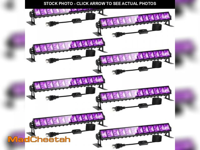 Lot 74-12128141 - YIAYETOG 8 Pack 40W LED Black Light Bar, Black Lights Light Up 4000ftÃÂ² with Switch+Plug+6ft Cord,...