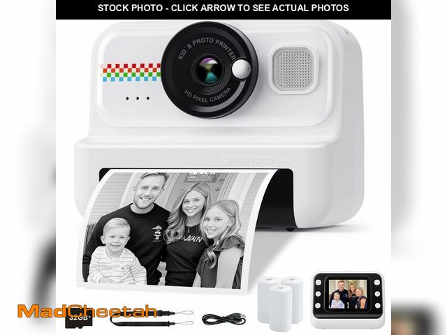 Lot 74-13950557 - HiMont Kids Instant Print Camera, 1080P HD Kids Camera Instant Print with 3 Rolls Print Paper &amp; ...