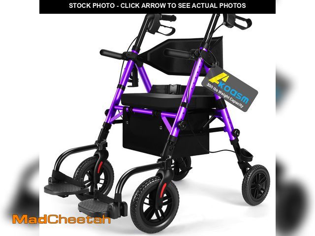 Lot 74-13097504 - Foldable Rollator Walker for Seniors with Seat, Lightweight 2 In 1 Rolling Walkers Wheelchair Combo ...