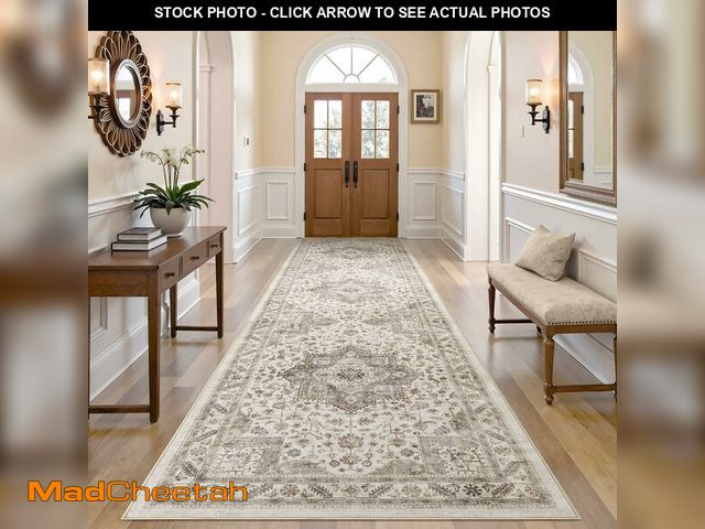 Lot 74-14066079 - Vintage Hallway Runner Rug 3x10: Large Soft Washable Entryway for Kitchen Laundry Room Non-Slip Back...