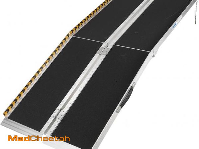 Lot 74-12287451 - 8 FT Portable Wheelchair Ramp,Aluminum Wheelchair Ramp for Home Steps with Non-Skid Surface and Refl...