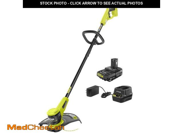 Lot 74-14435101 - RYOBI ONE+ 18V 13 in. Cordless Battery String Trimmer with 2.0 Ah Battery and Charger - UNUSED