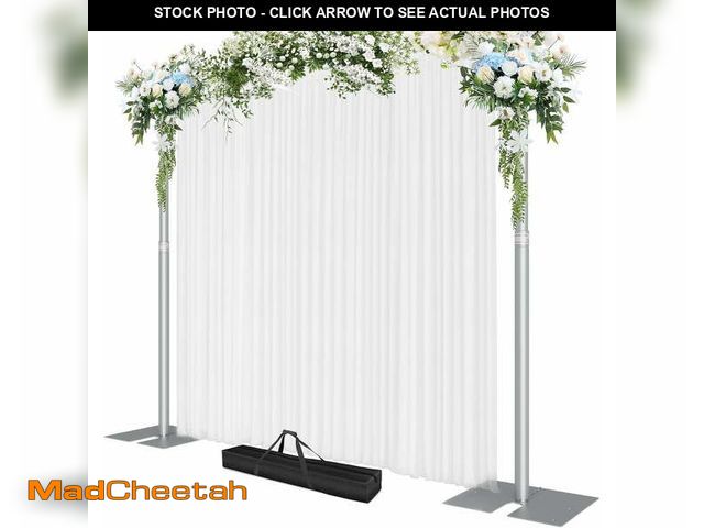 Lot 74-12818672 - Emart Heavy Duty Backdrop Stand,10x12ft Adjustable Metal Background Frame with 9.26lb Steel Base - U...