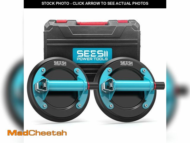 Lot 74-14152668 - SEESII Glass Suction Cups with Metal Handle, 8" Tile Suction Cup Tool, 450 lbs (200kg) Load Capacity...