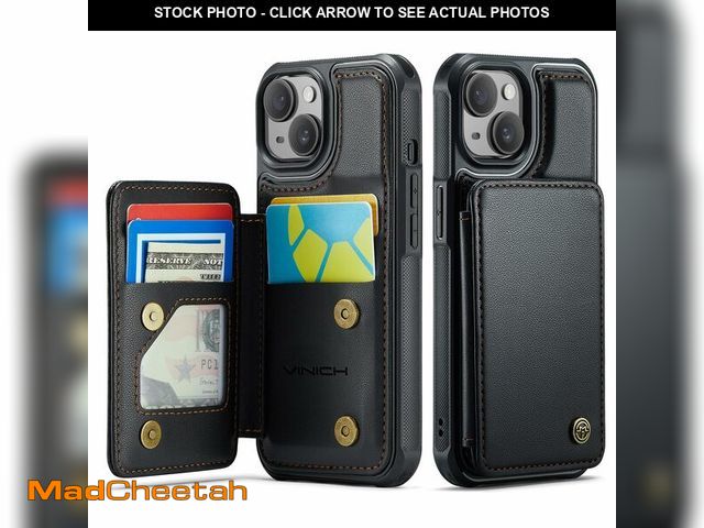 Lot 74-14066069 - Vinich for iPhone 14 Wallet Case with Card Holder, RFID Blocking Credit Slots Kickstand Shockproof P...
