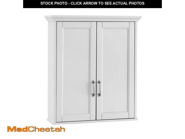Lot 74-12649613 - Home Decorators Collection Ashburn 24 in. W x 8 in. D x 27 in. H Bathroom Storage Wall Cabinet in Wh...